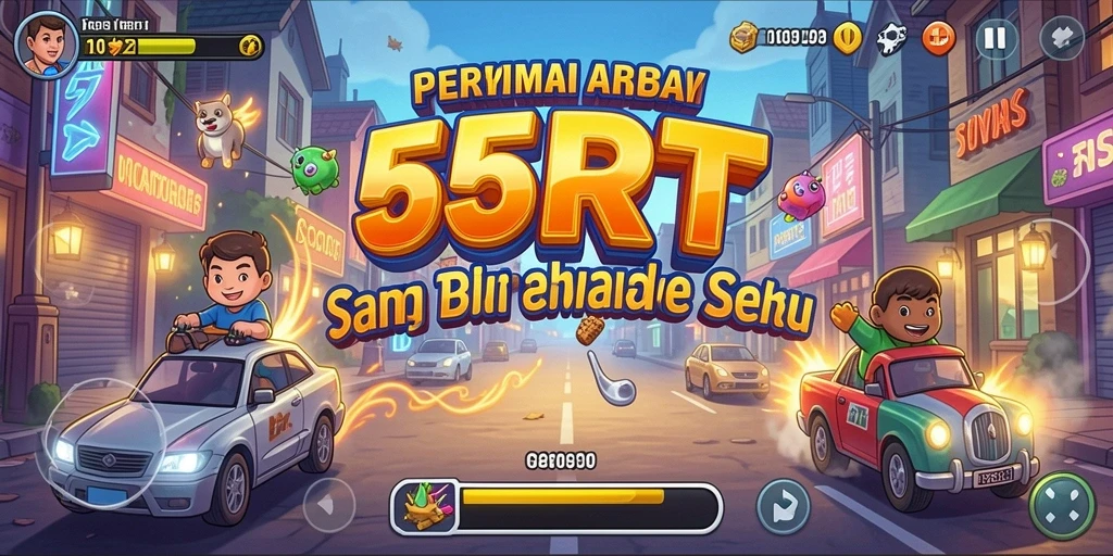 Tampilan gameplay seru dari 55RT dengan aksi Arcade yang mendebarkan.
