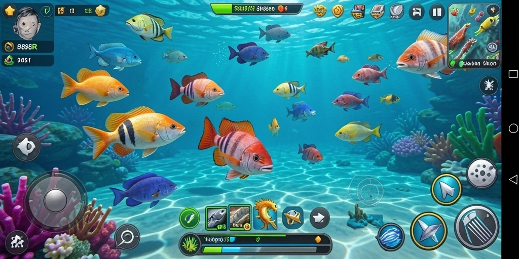 Screenshot utama 888R menampilkan aksi seru menembak ikan besar.