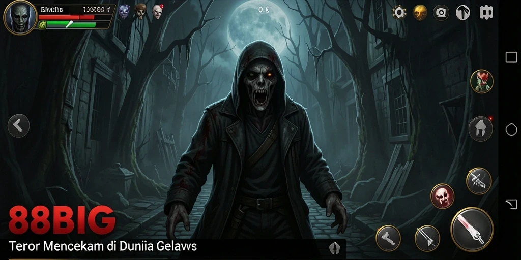 Tampilan gameplay menakutkan dari 88BIG dengan suasana Horror yang kental.