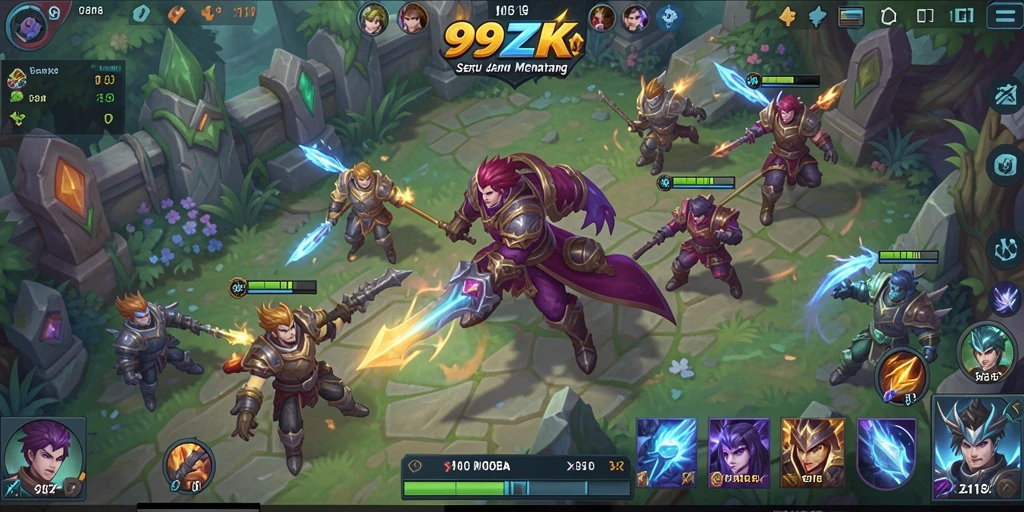 Tangkapan layar gameplay yang intens di arena 99ZK.