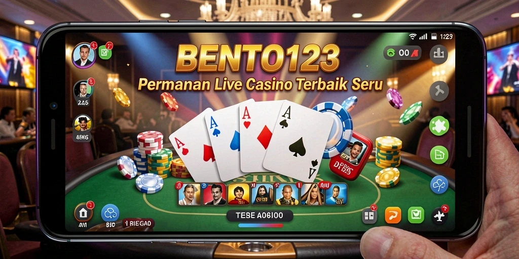 Screenshot BENTO123 menampilkan dealer langsung dan gameplay kasino yang menawan.