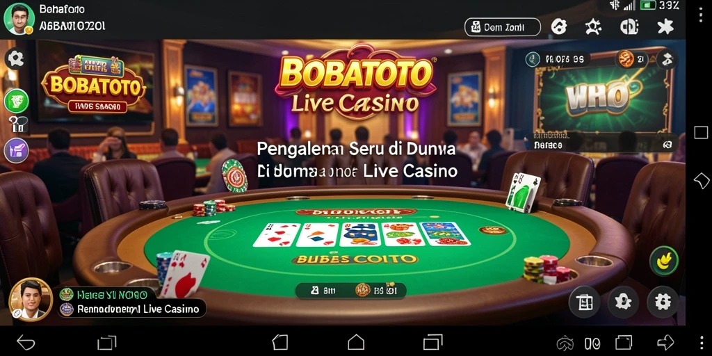 Screenshot gameplay Live Casino BOBATOTO yang menggugah selera.