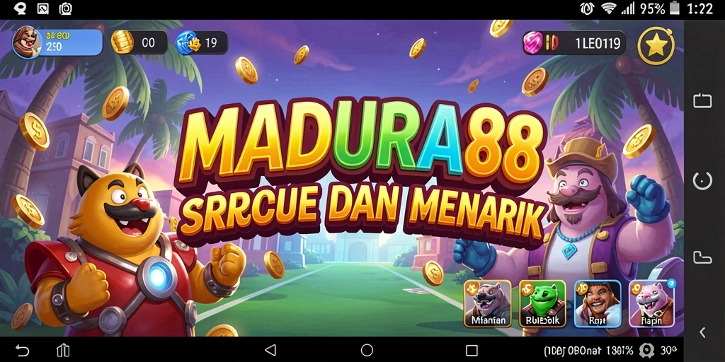 Screenshot utama MADURA88 menampilkan gameplay arcade yang seru.