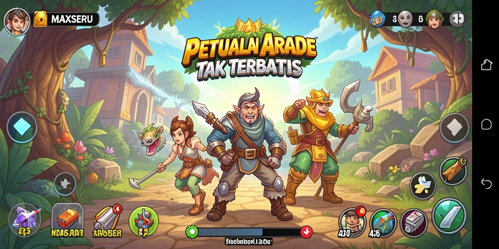 Tampilan gameplay seru dari MAXSERU dengan aksi yang mendebarkan.