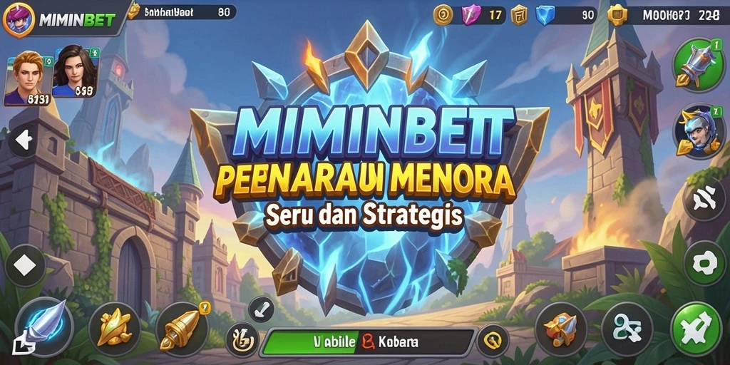 Tampilan gameplay MIMINBET yang menegangkan saat mempertahankan menara.