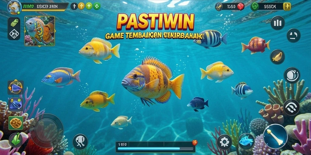 Tampilan menarik dari gameplay PASTIWIN saat menembak ikan.