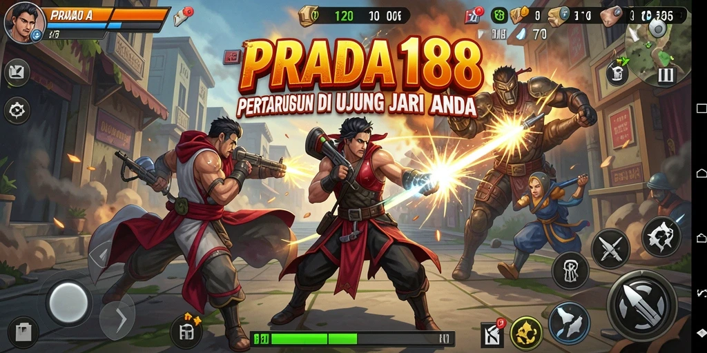 Tampilan cerah dan dinamis saat gameplay Fighting di PRADA188.