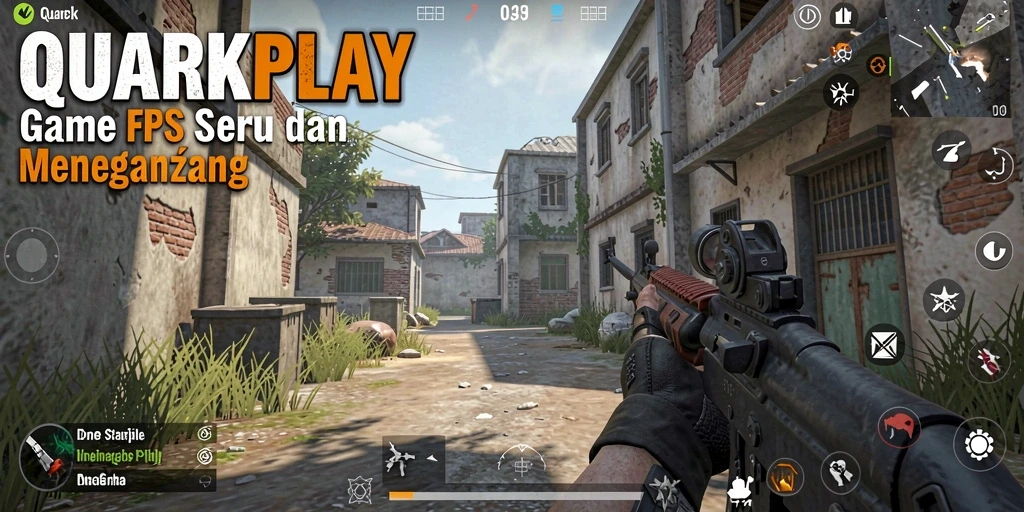 Screenshot gameplay QUARKPLAY dengan aksi tembak-menembak yang menarik.