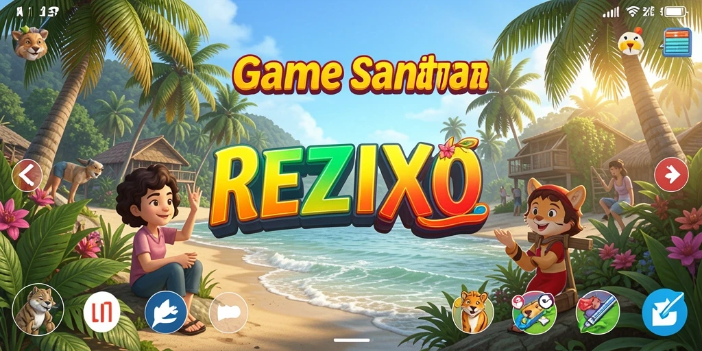 Screenshot gameplay <strong>REZIXO</strong> menampilkan tantangan seru dan warna yang ceria.