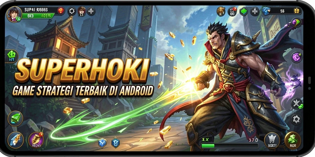 Tampilan gameplay SUPERHOKI yang menarik dan strategis.
